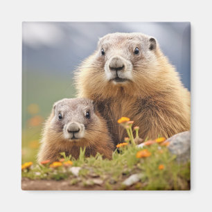 Imán Marmot Animal Wild Beauty Freedom Wilderness Love