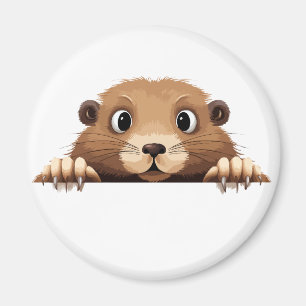 Imán Marmot Peeking Cute Adorable Gracioso Personalizad