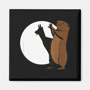 Imán Marmotas Llama Títere de Sombra Divertido Marmota 