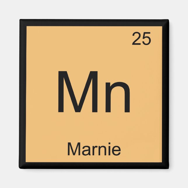 Imán Marnie Name Chemistry Element Periódico Table (Frente)