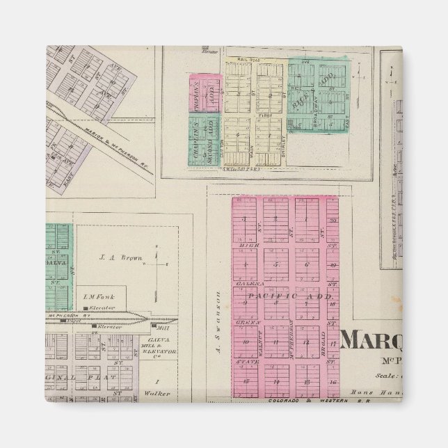 Imán Marquette, Conway, Galva, Elyria, Ames, Kansas (Frente)