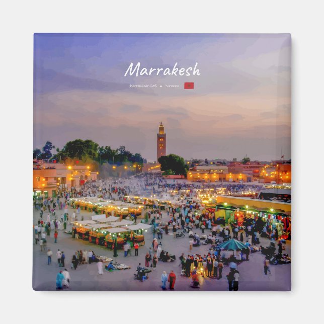 Imán Marrakech, Marruecos - Plaza Jemaa el Fnaa (Frente)