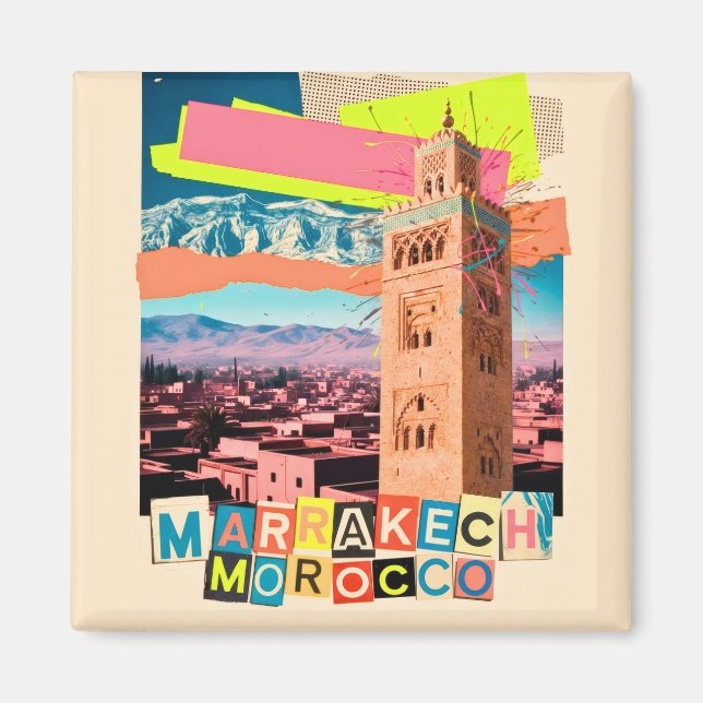 Imán Marrakech Marruecos Viaje Koutoubia Horizonte Vint (Frente)