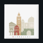 Imán Marrakesh skyline poster<br><div class="desc">Skyline cities with their main monuments</div>