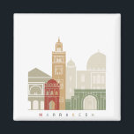 Imán Marrakesh skyline poster<br><div class="desc">Skyline cities with their main monuments</div>