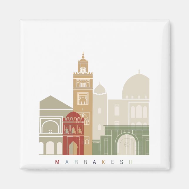 Imán Marrakesh skyline poster (Frente)