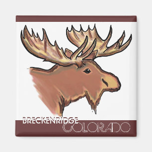 Imán marrón de los alces de Breckenridge Colorad