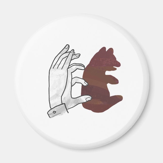 Imán Marrón de ojivas de silueta de mano (Frente)