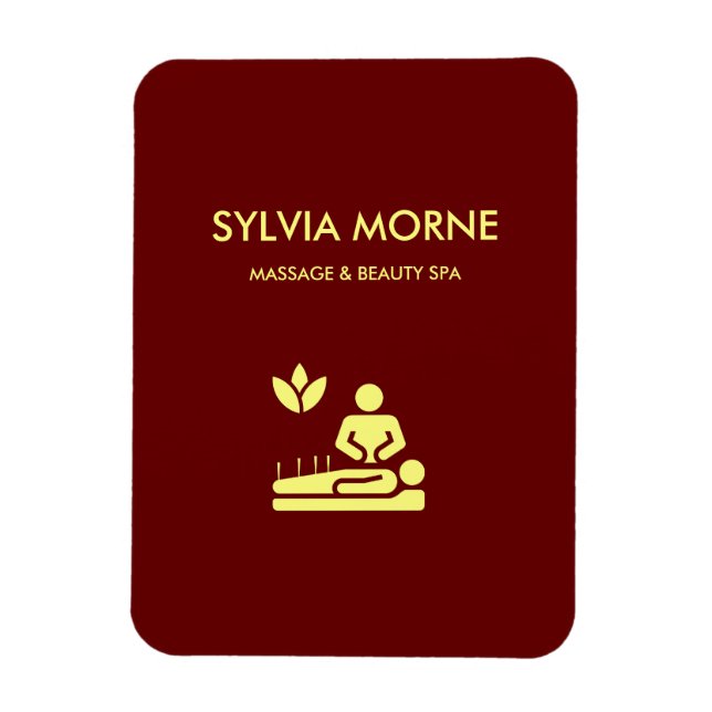 Imán Marrón de silueta amarilla de spa moderno (Vertical)