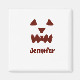 Imán Marrón Halloween cara temible otoño añadir nombre