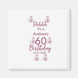 Imán Marron white mauve shhhh nombre floral de 60 años