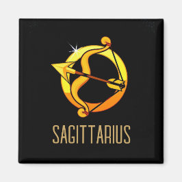 Imán Marrón y oro Sagittarius zodiac signo negro