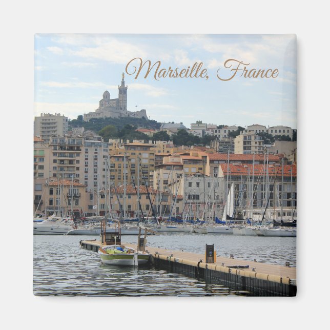 Imán Marsella Francia Harbour Travel Magnet (Frente)