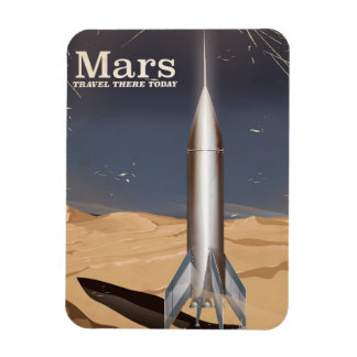 Imán Marte - viaja allí hoy poster de viajes vintage