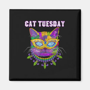 Imán Martes de gato Divertido Mardi Gras Hombres de Nue