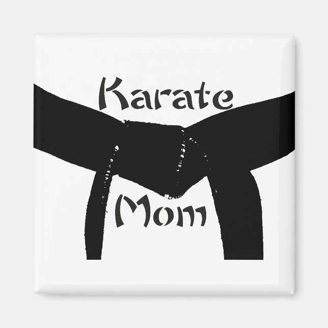Imán Martial Arts Black Belt Karate Mom (Frente)