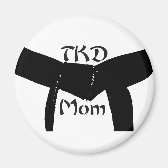 Imán Martial Arts Black Belt TKD Mom (Frente)