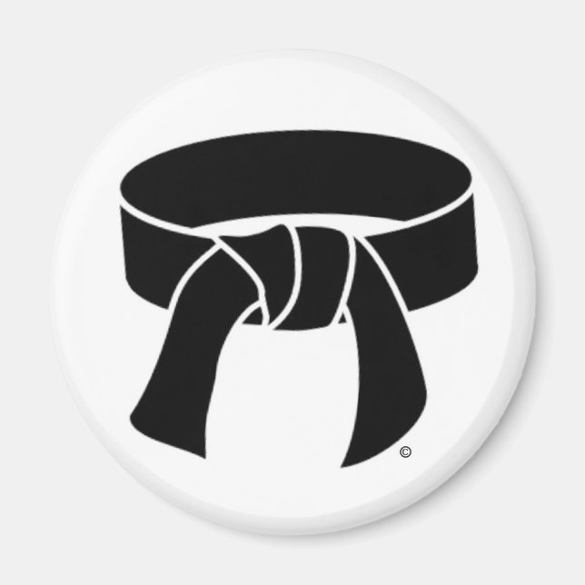Imán Mártial Arts Black Rank Belt Magnet (Frente)