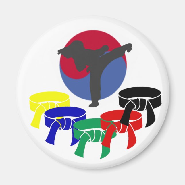 Imán Martial Arts Kicker Rank Belts Magnets (Frente)