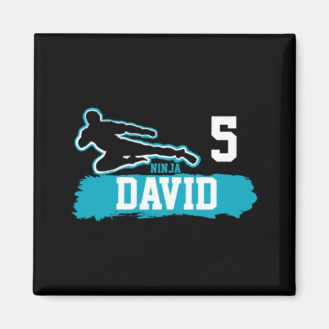 Imán Martial Arts Ninja Warrior Theme Birthday Boy T Sh (Frente)