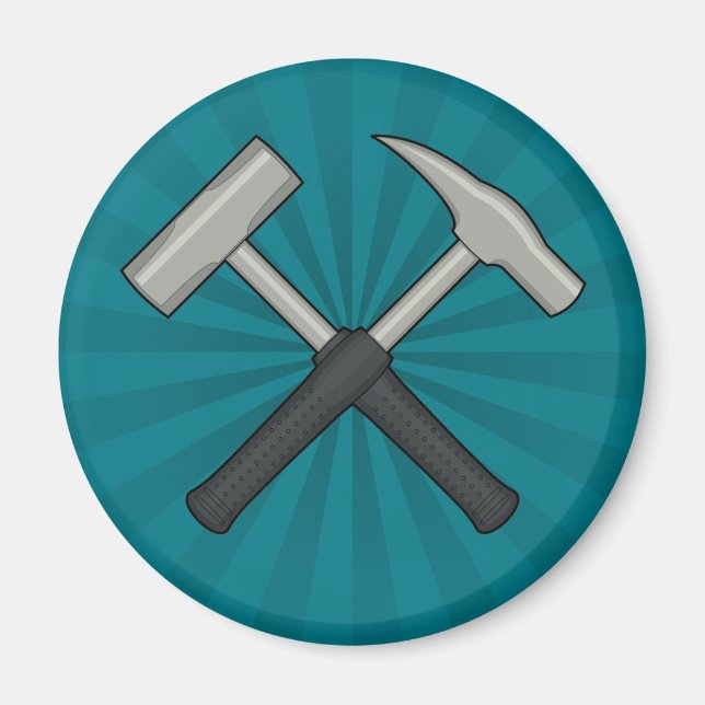 Imán Martillos de roca cruzada con ráfaga de sol (Frente)