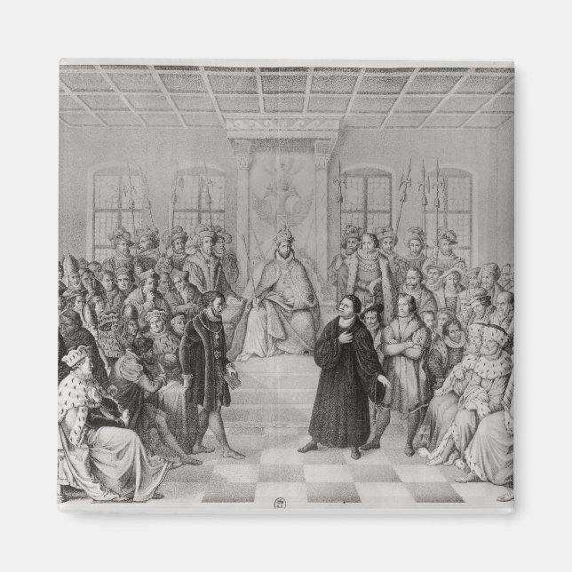 Imán Martin Luther delante de Carlos V (Frente)