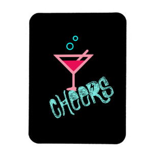 Imán Martini - Bebida Alcohólica Pop Art, Rosa y Turque