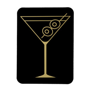 Imán Martini de aceituna dorado modernidad de mediados