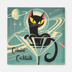 Imán Martini de gato negro de la era espacial futurista