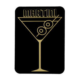 Imán Martini de Oliva Dorado Moderno de Mitad de Siglo