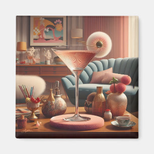 Imán Martini futurista de flor de cerezo atómica