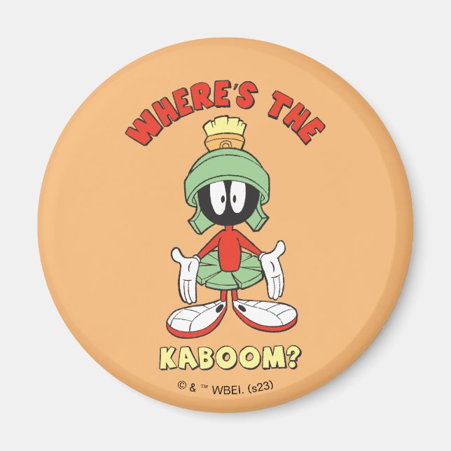 Imán MARVIN THE MARTIAN™ ¿Dónde está el Kaboom? (Frente)