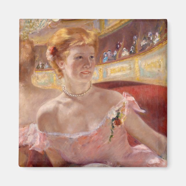 Imán Mary Cassatt - Mujer con collar de perlas en un pa (Frente)