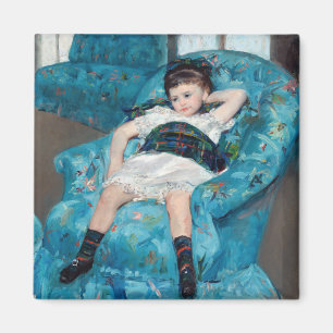 Imán Mary Cassatt - Niña pequeña en un sillón azul