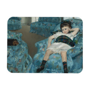 Imán Mary Cassatt - Niña pequeña en un sillón azul
