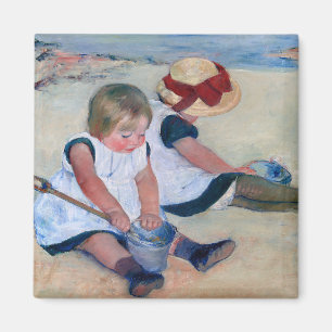Imán Mary Cassatt Niños jugando en la playa 1884