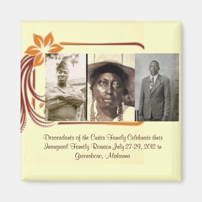 Imán Mary Croom Curtis y sus hijos Benjamin & Joseph (Frente)