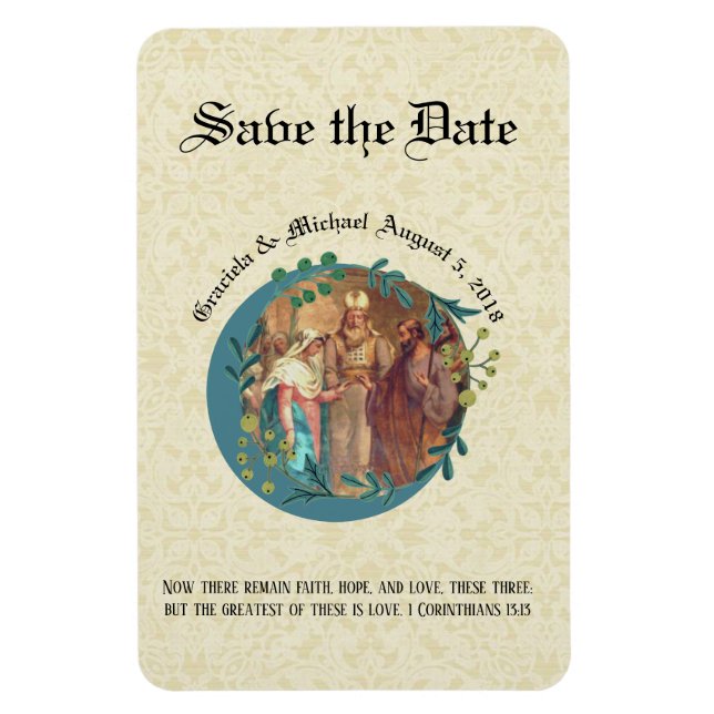 Imán Mary Joseph Catholic SAVE THE FATE Boda (Vertical)