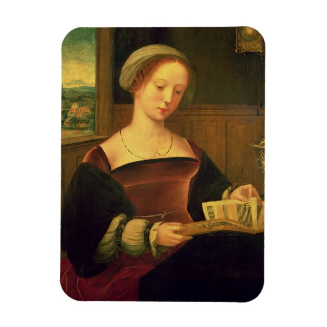 Imán Mary Magdalene Reading (aceite en el panel) (Vertical)