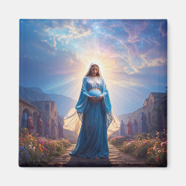 Imán Mary of Nazareth Walking Alone – Christian Artwork