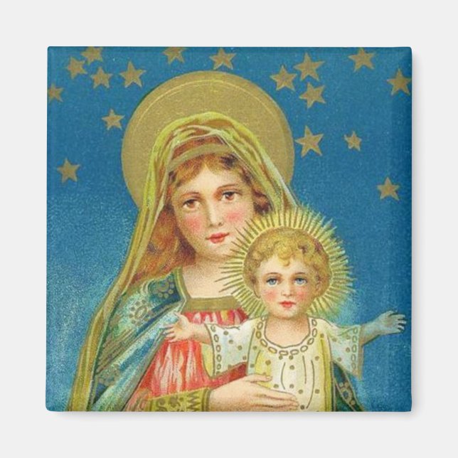 Imán Mary y Jesus Vintage Magnet (Frente)