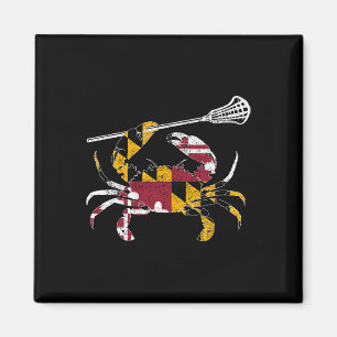Imán Maryland Blue Crab Lacrosse Lover Tee Flag De Mary