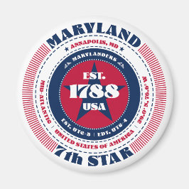 Imán Maryland Circle Typography Souvenir Magnet