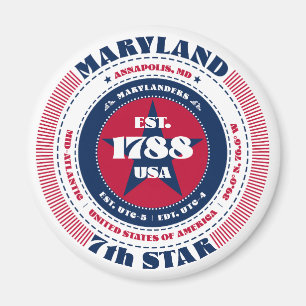 Imán Maryland Circle Typography Souvenir Magnet