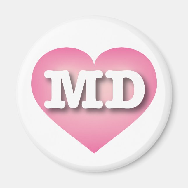 Imán Maryland Pink Fade Heart - Me encanta MD (Frente)