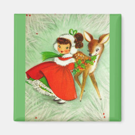 Imán Más bello ciervo y Chica de Navidad