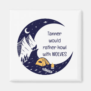 Imán Más bien Howl con Wolves Personal Name