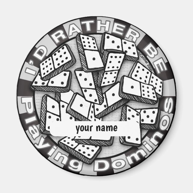 Imán Más bien tocar dominoes (Frente)