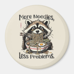 Imán Más fideos menos problemas mapache comiendo ramen