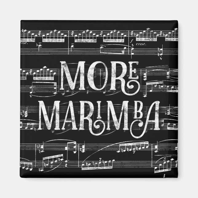 Imán Más Marimba Chalkboard - Música blanca negra (Frente)